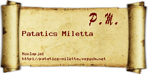 Patatics Miletta névjegykártya